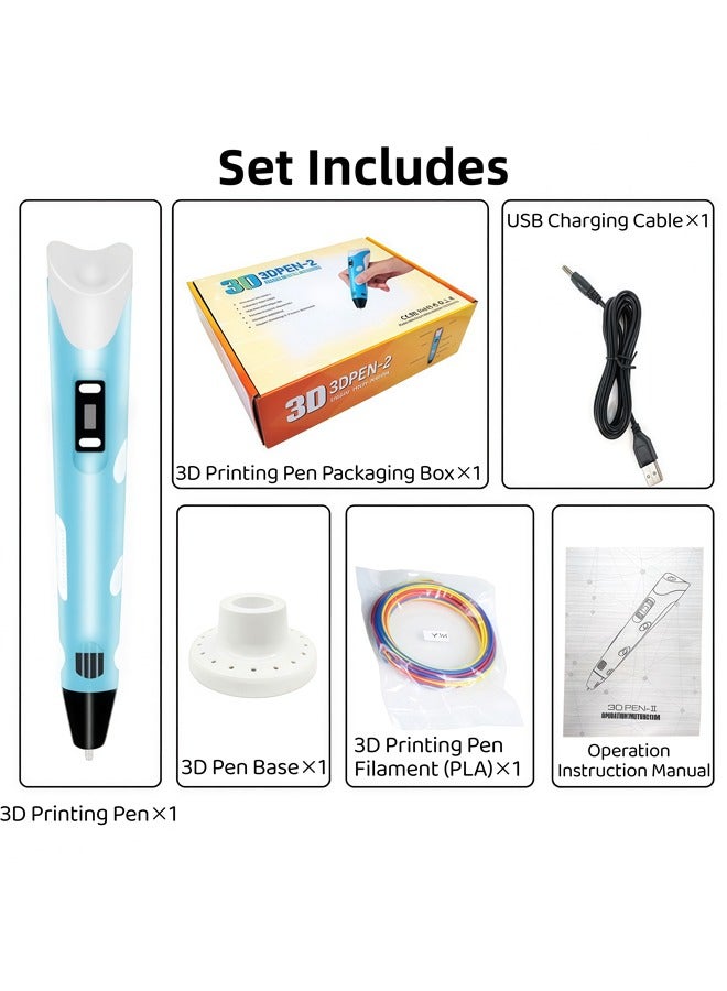 قلم طباعة ذكي ثلاثي الأبعاد بشاشة LCD USB قابل لإعادة الشحن قلم رسم إبداعي للأطفال هدية عيد ميلاد للأطفال - Image 3